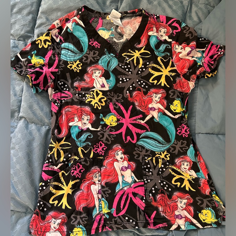 The Little Mermaid scrub top